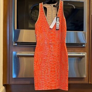 Vibrant Orange Sleeveless Dress